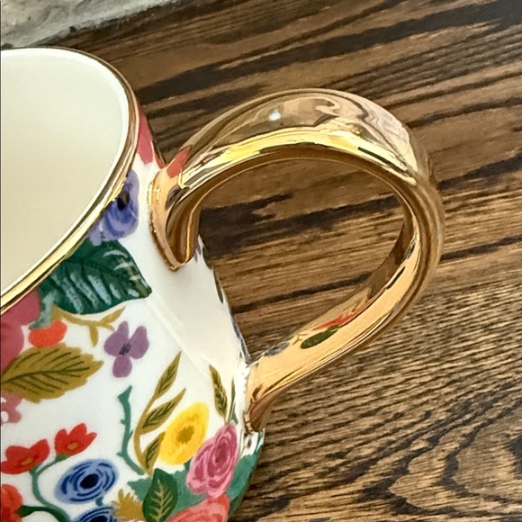 Anthropologie Floral “Letter A” Mug with Gold Handle - Picture 4 of 5